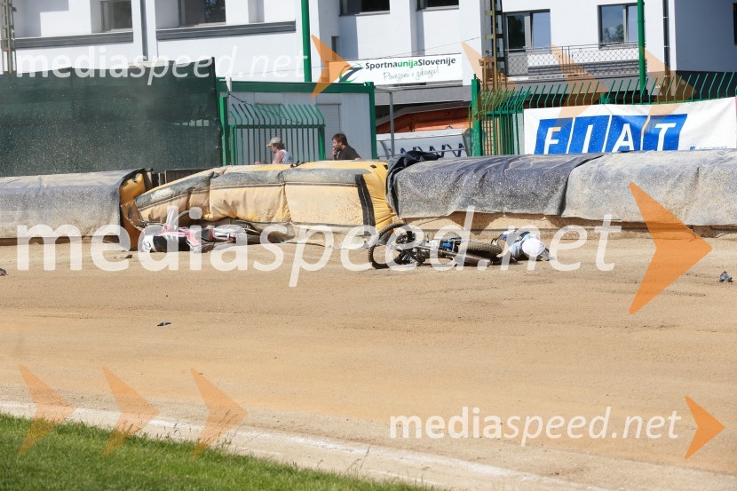  Samo Kukovica, spidvejist;  Renato Cvetko, SK Unia, HrvaškaŽagar v Ljubljani zmagovalec uvoda v državno prvenstvo, hud padec Kukovice in Cvetka