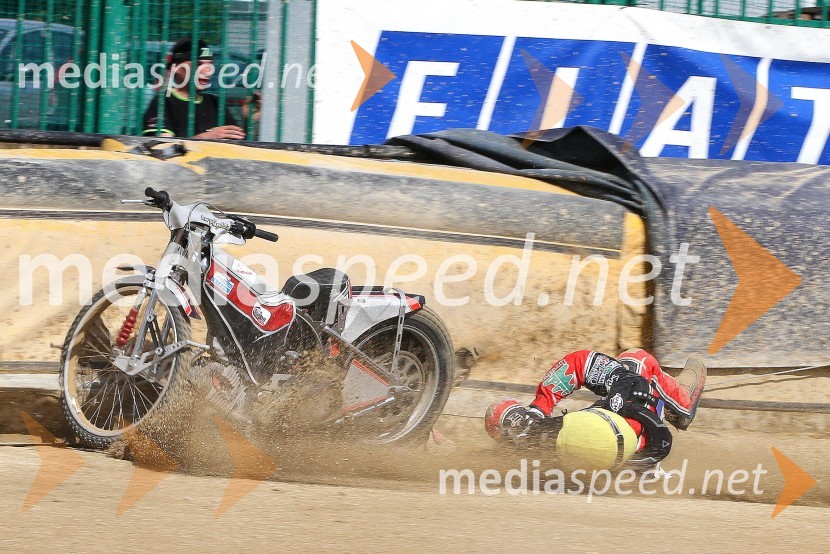  Samo Kukovica, spidvejistŽagar v Ljubljani zmagovalec uvoda v državno prvenstvo, hud padec Kukovice in Cvetka