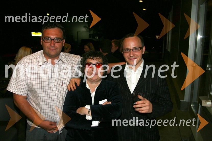 Boštjan Zagorac, poslanec SNS, Dragica Petrovič, režiserka in producentka in Gregor Jeza, vodja projekta HIT ŠentiljKoncert Jana Plestenjaka ob prvi obletnici Bowling centra Strike