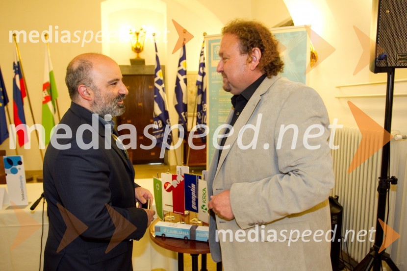  Angelo Izzo, Kulturni ataše Italijanske ambasade;  Darko  Brlek, direktor, Festival Ljubljana62. Festival Ljubljana 2014, novinarska konferenca