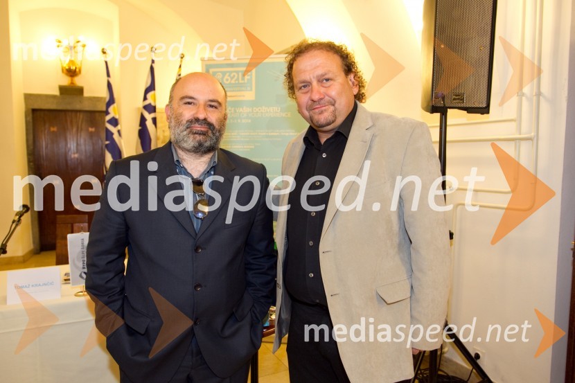  Angelo Izzo, Kulturni ataše Italijanske ambasade;  Darko  Brlek, direktor, Festival Ljubljana62. Festival Ljubljana 2014, novinarska konferenca
