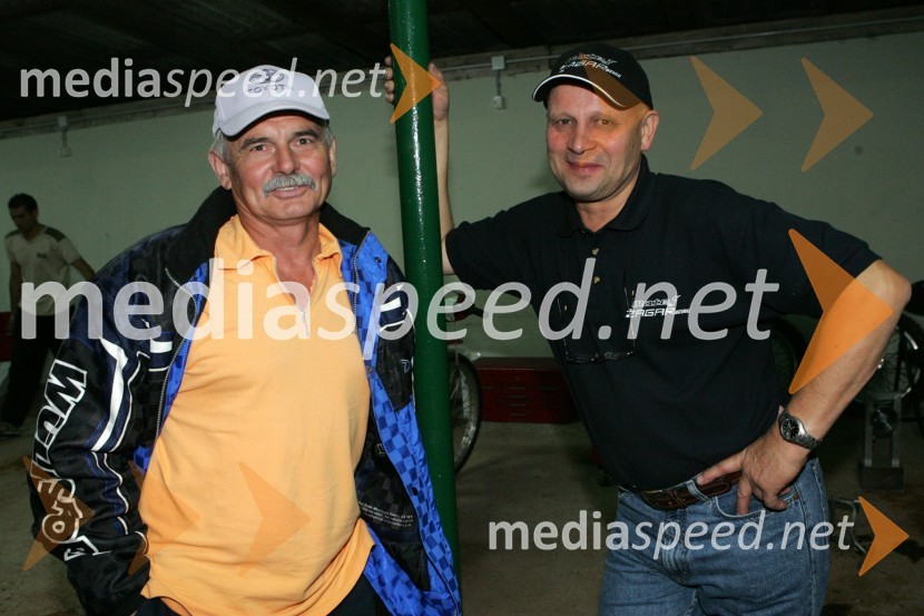 Nekdanja speedwayista: Štefan Kekec, 5 kratni državni prvak Jugoslavije in Franc Žagar, oče Mateja Žagarja in nekdanji republiški prvak.SPEEDWAY, 8. Zlata čelada