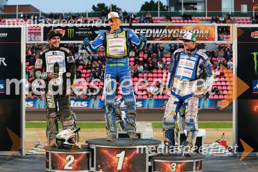  Tai  Woffinden, speedwayist (Velika Britanija);  Matej Žagar, speedwayist (Slovenija);  Fredrik  Lindgren, speedwayist (Švedska)Matej Žagar zgodovinski zmagovalec VN Finske