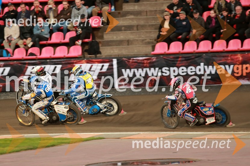  Fredrik  Lindgren, speedwayist (Švedska);  Tai  Woffinden, speedwayist (Velika Britanija);  Matej Žagar, speedwayist (Slovenija);  Greg  Hancock, speedwayist (ZDA)Matej Žagar zgodovinski zmagovalec VN Finske