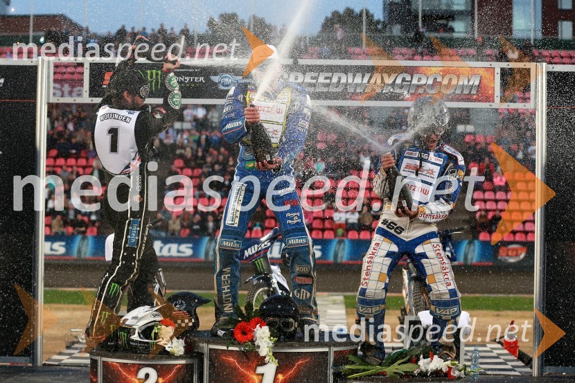  Tai  Woffinden, speedwayist (Velika Britanija);  Matej Žagar, speedwayist (Slovenija);  Fredrik  Lindgren, speedwayist (Švedska)Matej Žagar zgodovinski zmagovalec VN Finske