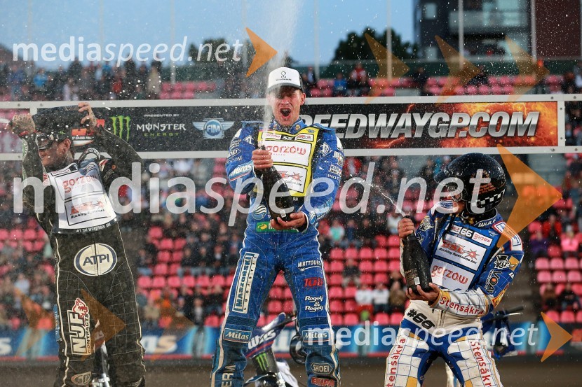  Tai  Woffinden, speedwayist (Velika Britanija);  Matej Žagar, speedwayist (Slovenija);  Fredrik  Lindgren, speedwayist (Švedska)Matej Žagar zgodovinski zmagovalec VN Finske