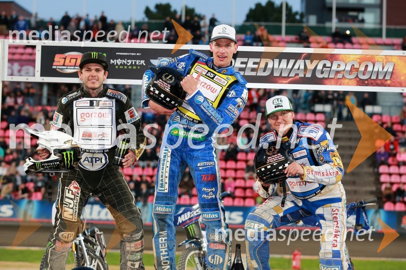 Tai  Woffinden, speedwayist (Velika Britanija);  Matej Žagar, speedwayist (Slovenija);  Fredrik  Lindgren, speedwayist (Švedska)Matej Žagar zgodovinski zmagovalec VN Finske