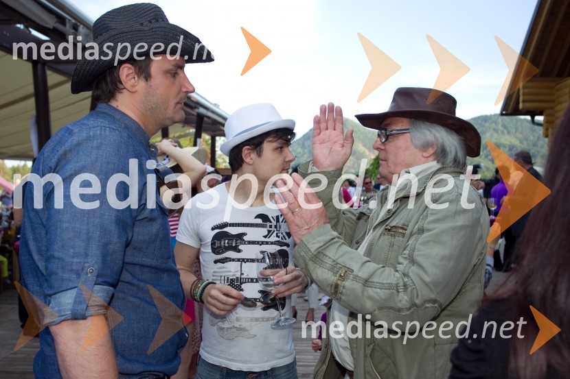  Vlado  Pilja, glasbenik;  Martin Leskovar;  Lado  Leskovar, pevec in ambasador UnicefLady piknik pod klobuki 2014