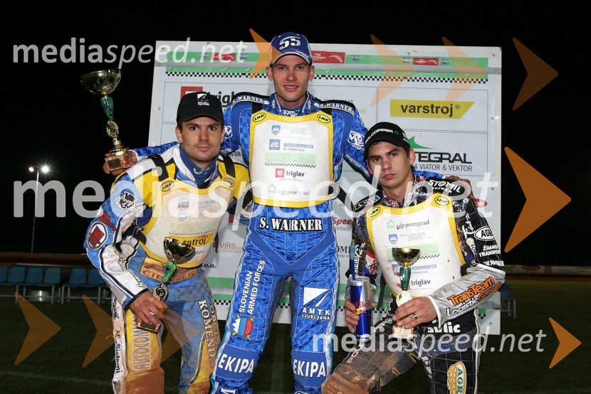  Matic Voldrih, AMTK Ljubljana;  Matej Žagar, speedwayist (Slovenija);  Jurica Pavlic, spidvejistV Lendavi tudi Žagar, zmagovalec zadnje dirke GP