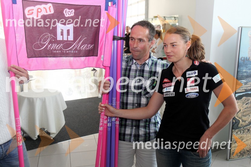  Blaž Jelen, prvi trener Tine Maze;  Tina Maze, smučarkaTina Maze, novinarska konferenca in predstavitev nove ekipe Team to aMaze