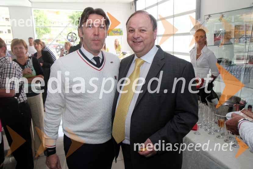  Damijan Terpin, odvetnik Tine Maze;  Milan Jarc, Avto JarcTina Maze, novinarska konferenca in predstavitev nove ekipe Team to aMaze