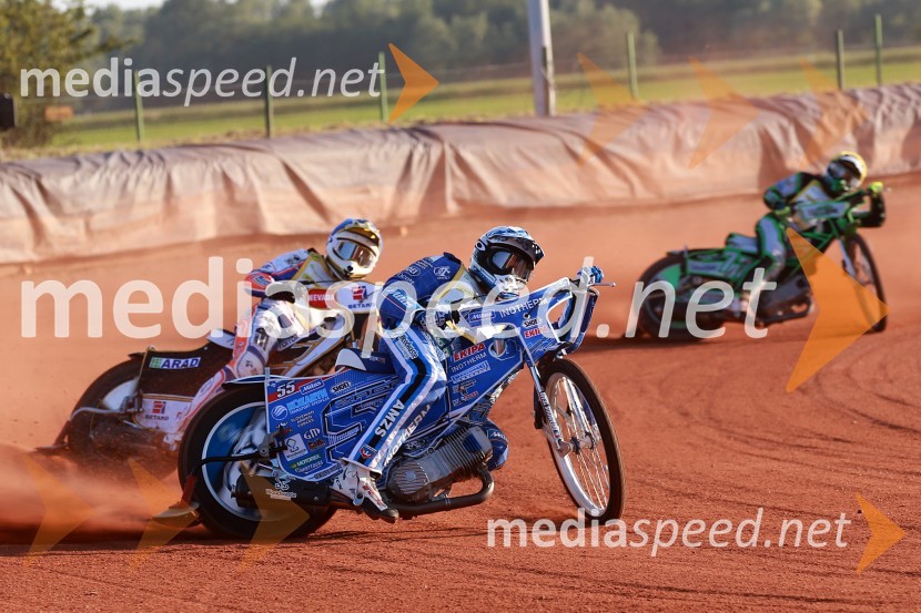  Jurica Pavlic, speedwayist (SK Unia Donji Kraljevec);  Matej Žagar, speedwayist (Slovenija);  Žiga Kovačič, AMD KrškoPavlic ugnal Žagarja v Lendavi