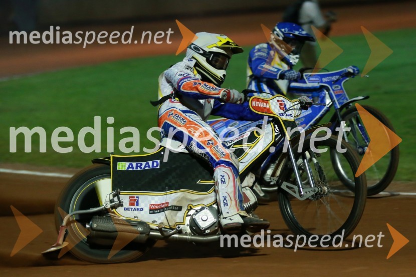  Jurica Pavlic, speedwayist (SK Unia Donji Kraljevec);  Matej Žagar, speedwayist (Slovenija)Pavlic ugnal Žagarja v Lendavi