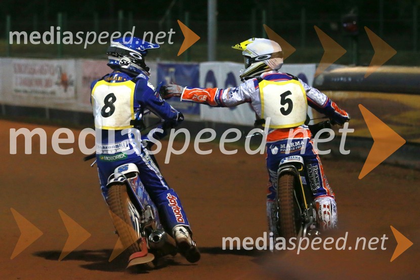  Matej Žagar, speedwayist (Slovenija);  Jurica Pavlic, speedwayist (SK Unia Donji Kraljevec)Pavlic ugnal Žagarja v Lendavi