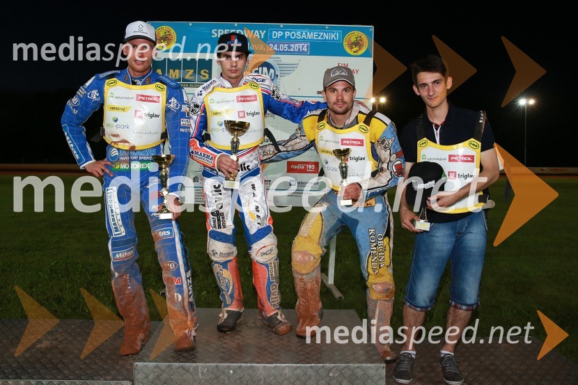  Matej Žagar, speedwayist (Slovenija);  Jurica Pavlic, spidvejist;  Matic Voldrih, AMTK Ljubljana;  Žiga Kovačič, AMD KrškoPavlic ugnal Žagarja v Lendavi