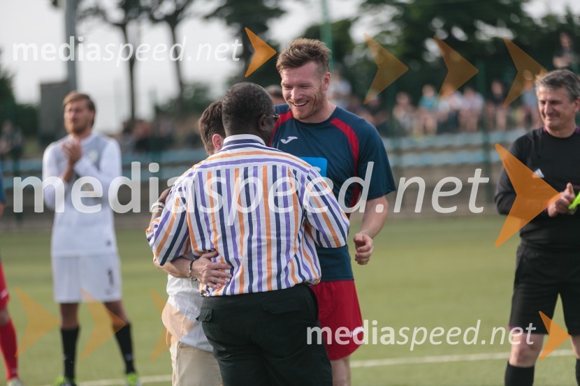  Peter Bossman, župan, občina Piran;  Matej Mavrič Rožič, nogometašMatej Mavrič Rožič, poslovilna tekma