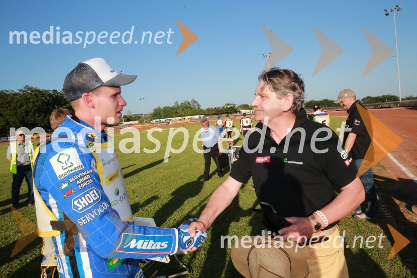  Matej Žagar, speedwayist (Slovenija);  Boris KotnjekPavlic ugnal Žagarja v Lendavi