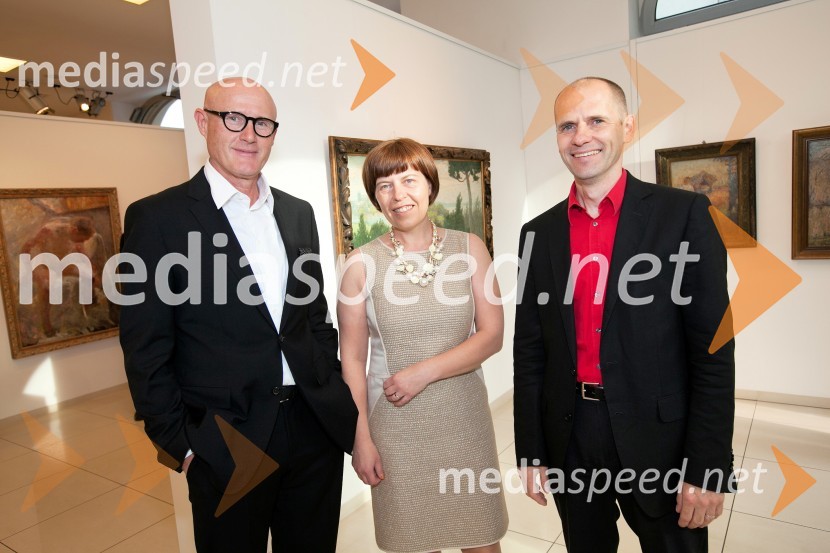  Emil Šarkanj, lastnik Galerije Hest;  Bojana Šarkanj, lastnica Galerije Hest;  dr. Uroš Grilc, minister za kulturo25 let Galerije Hest in otvoritev razstave impresionistov