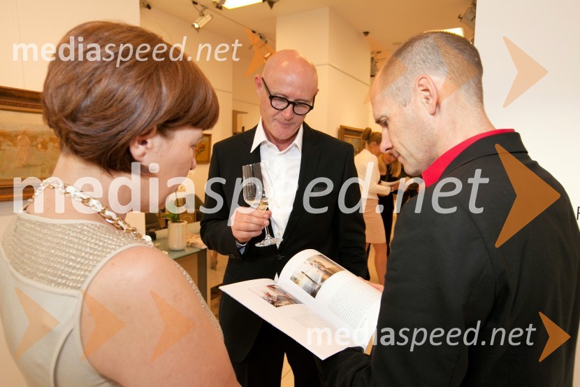  Bojana Šarkanj, lastnica Galerije Hest;  Emil Šarkanj, lastnik Galerije Hest;  dr. Uroš Grilc, minister za kulturo25 let Galerije Hest in otvoritev razstave impresionistov