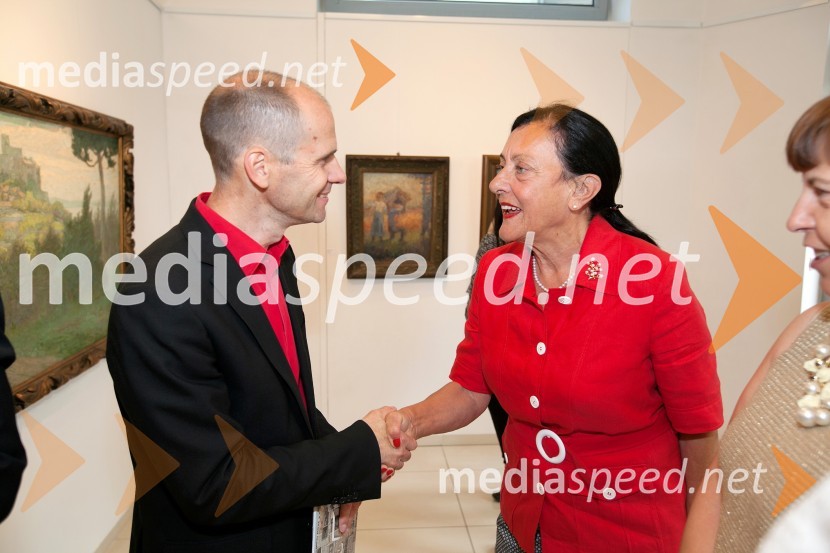  dr. Uroš Grilc, minister za kulturo;  Dunja Bezjak25 let Galerije Hest in otvoritev razstave impresionistov