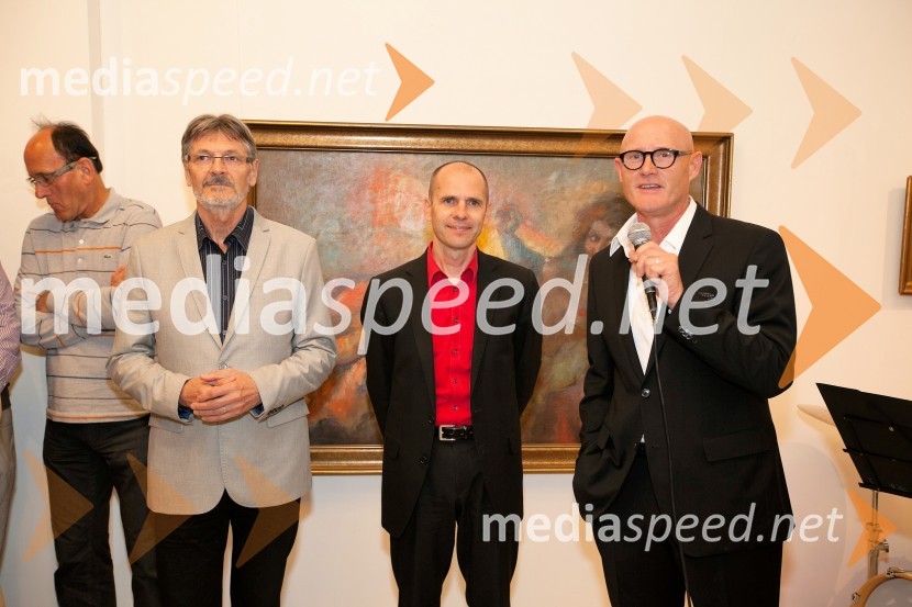 dr.  Ferdinand Šerbelj, muzejski svetnik;  dr. Uroš Grilc, minister za kulturo;  Emil Šarkanj, lastnik Galerije Hest25 let Galerije Hest in otvoritev razstave impresionistov