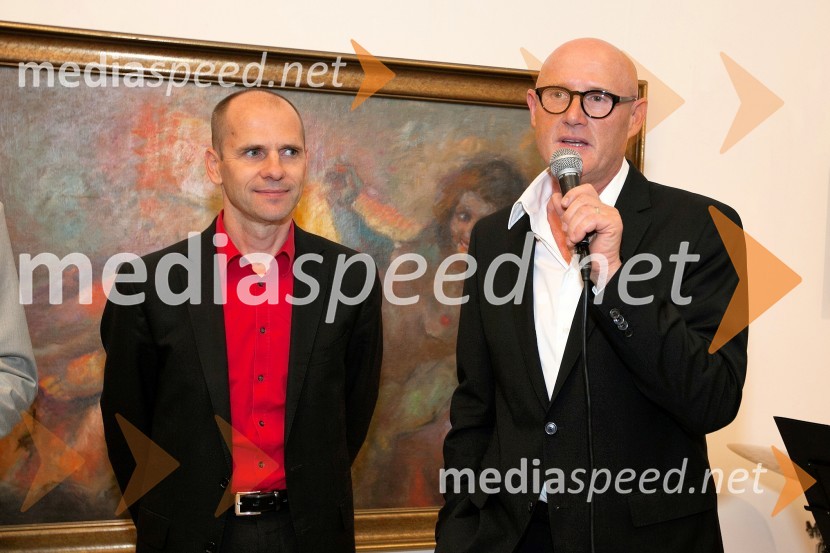  dr. Uroš Grilc, minister za kulturo;  Emil Šarkanj, lastnik Galerije Hest25 let Galerije Hest in otvoritev razstave impresionistov