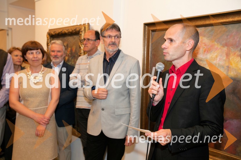  Bojana Šarkanj, lastnica Galerije Hest; dr.  Ferdinand Šerbelj, muzejski svetnik;  dr. Uroš Grilc, minister za kulturo25 let Galerije Hest in otvoritev razstave impresionistov
