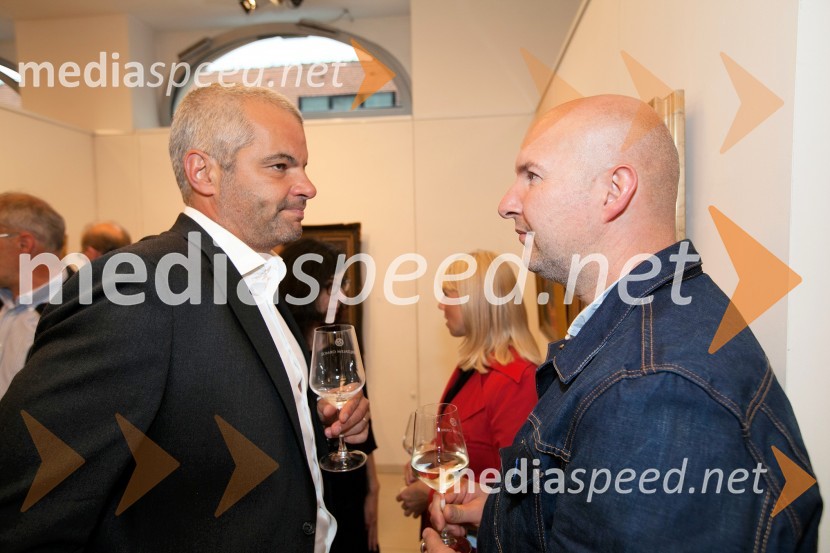  Aleksander Saša Arsenovič, solastnik Galerije Gosposka ter kavarne, restavracije in vinoteke Rožmarin;  Primož Pugelj, kipar25 let Galerije Hest in otvoritev razstave impresionistov