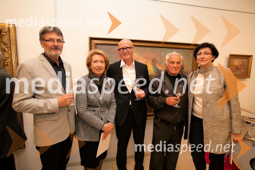 dr.  Ferdinand Šerbelj, muzejski svetnik;  Meta Gabršek Prosenc, Rotary klub Maribor Park;  Emil Šarkanj, lastnik Galerije Hest;  France Slana, slikar;  Mateja Meden Šerbelj25 let Galerije Hest in otvoritev razstave impresionistov