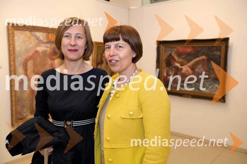  Andreja Japelj;  Bojana Šarkanj, lastnica Galerije Hest25 let Galerije Hest in otvoritev razstave impresionistov