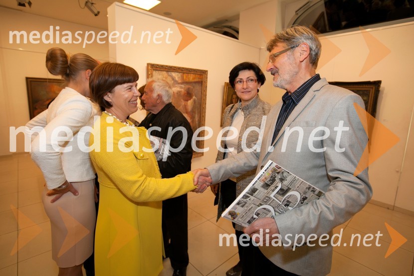  Bojana Šarkanj, lastnica Galerije Hest; dr.  Ferdinand Šerbelj, muzejski svetnik25 let Galerije Hest in otvoritev razstave impresionistov