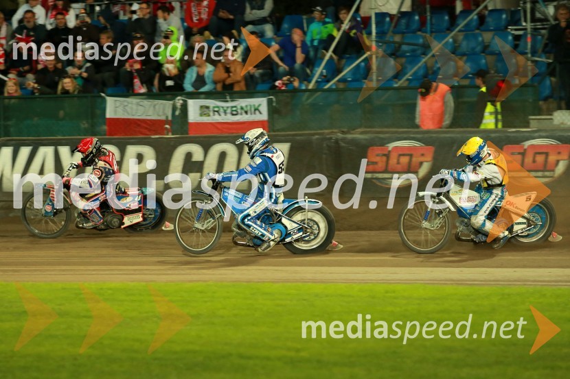  Greg  Hancock, speedwayist (ZDA);  Matej Žagar, speedwayist (Slovenija);  Nicki  Pedersen, speedwayist (Danska)Žagar izvrsten tretji v Pragi