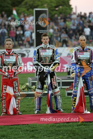 Hans Andersen, Danska, Matej Žagar (Slovenija) in Tomasz Gollob, PoljskaSPEEDWAY SGP 2007, VN Italije, dirka