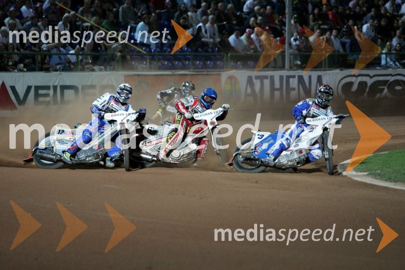 Bjarne Pedersen, Danska, Hans Andersen, Danska in Nicki Pedersen, DanskaSPEEDWAY SGP 2007, VN Italije, dirka