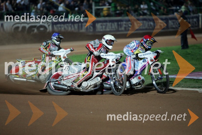 Wieslaw Jagus, Poljska, Hans Andersen, Danska in Jason Crump, AvstralijaSPEEDWAY SGP 2007, VN Italije, dirka