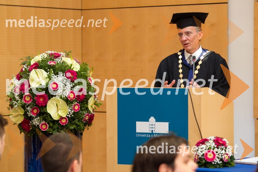 prof. dr.  Danijel Rebolj, rektor Univerze v MariboruPromocija doktorjev znanosti UM, junij 2014