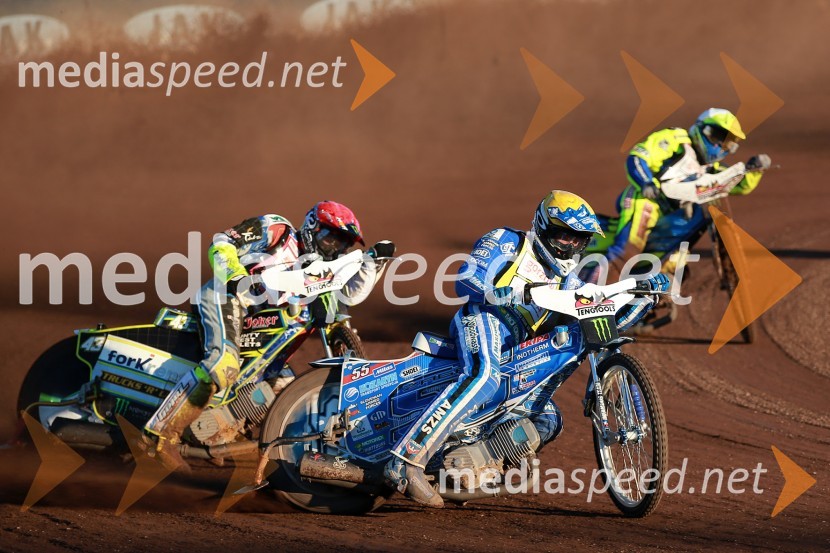  Darcy  Ward, speedwayist (Avstralija);  Matej Žagar, speedwayist (Slovenija);  Kenneth Bjerre, speedwayist (Danska)Žagarjev boks s Pedersenom in pomembnih deset točk