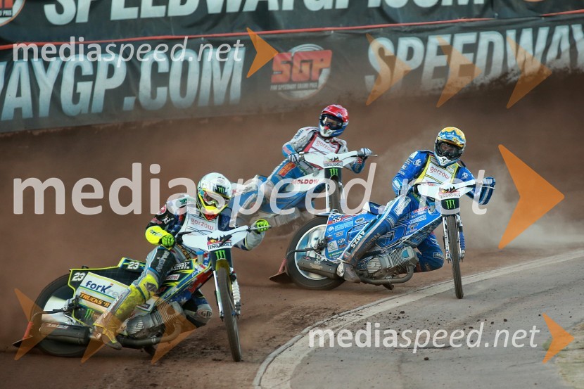  Chris Holder, speedwayist (Avstralija);  Nicki  Pedersen, speedwayist (Danska);  Matej Žagar, speedwayist (Slovenija)Žagarjev boks s Pedersenom in pomembnih deset točk