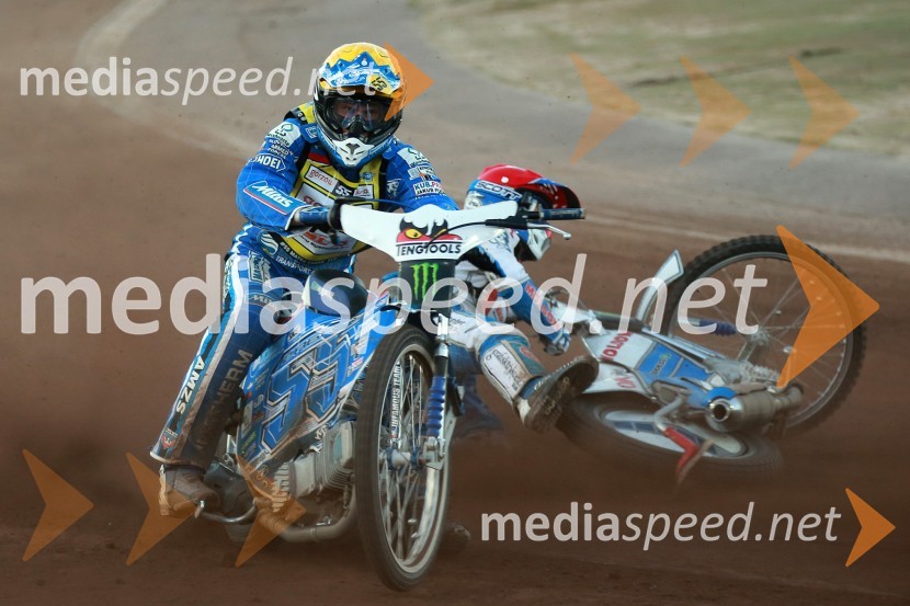  Matej Žagar, speedwayist (Slovenija);  Nicki  Pedersen, speedwayist (Danska)Žagarjev padec in obračun s Pedersenom