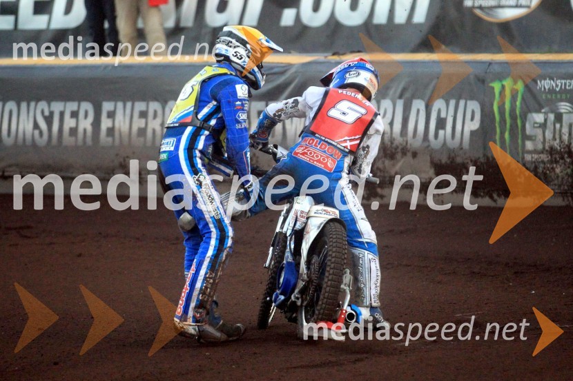  Matej Žagar, speedwayist (Slovenija);  Nicki  Pedersen, speedwayist (Danska)Žagarjev padec in obračun s Pedersenom