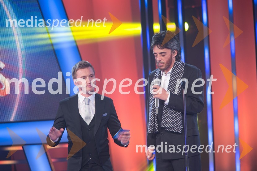  Denis Avdić, voditelj;  Tomaž Klepač, pevecZnan obraz ima svoj glas, zadnja oddaja