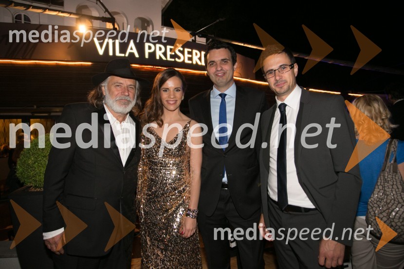  Rade Šerbedžija, igralec;  Milena  Kalaacunn, urednica Trendov Planet Siol.net;  Tomaž Pernovšek, direktor podjetja TS Media;  Uroš Cuder, direktor prodaje TS MediaBled film festival, otvoritvena slovesnost