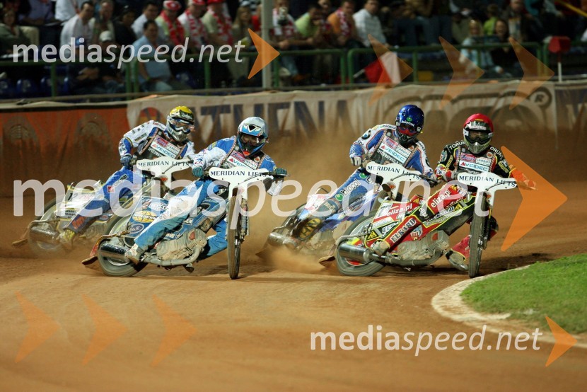 Bjarne Pedersen. Danska, Greg Hancock, ZDA, Tomasz Gollob, Poljska in Wieslaw Jagus, Poljska  	 
	SPEEDWAY SGP 2007, VN Italije, dirka