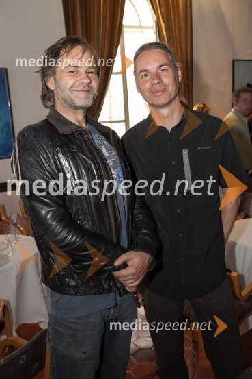  Jure Ivanušič, dramski igralec in glasbenik;  Vojko  Anzeljc, režiserMuzikal Cvetje v jeseni, novinarska konferenca