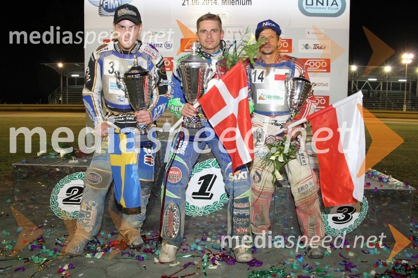  Linus Sundstrom, speedwayist (Švedska);  Hans  Andersen, speedwayist (Danska);  Janusz Kołodziej, speedwayist (Poljska)Žagar s sedmim mestom neposredno na GP Challenge