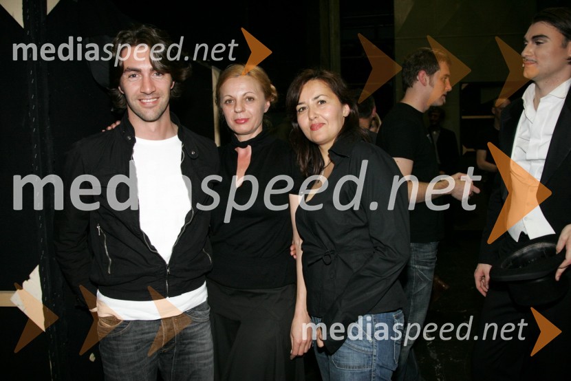 Edward Clug, vodja baleta SNG Maribor, Livija Pandur, producentka in dramaturginja in Ksenja Mišič, igralkaTesla Electric Company, predstava Pandur Theaters v SNG Maribor