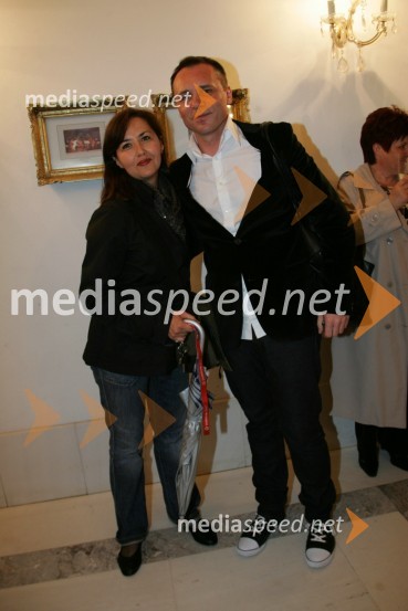 Ksenja Mišič, igralka in Sašo Radovič, stilistTesla Electric Company, predstava Pandur Theaters v SNG Maribor