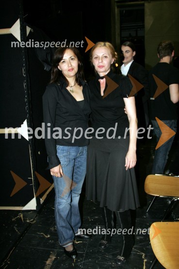 Ksenja Mišič, igralka in Livija Pandur, producentka in dramaturginjaTesla Electric Company, predstava Pandur Theaters v SNG Maribor