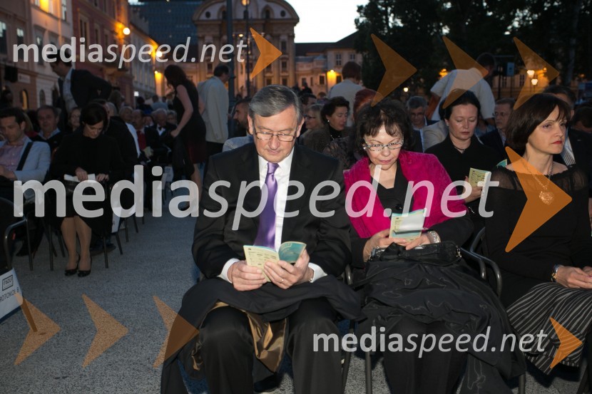  Danilo Türk, nekdanji predsednik Republike Slovenije;  Barbara Miklič Türk62. Ljubljana Festival, otvoritev s Carmino Burano