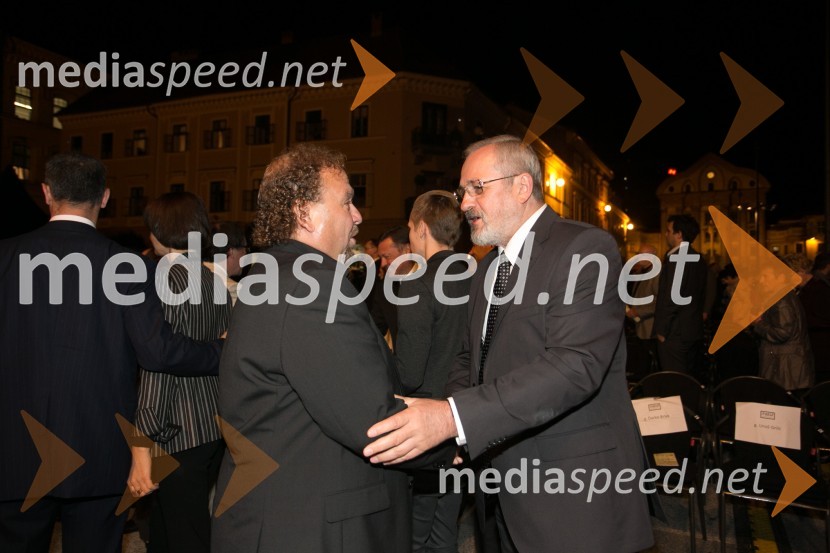  Darko  Brlek, direktor, Festival Ljubljana;  Ivica  Šarić, minister za kulturo in šport kantona Sarajevo62. Ljubljana Festival, otvoritev s Carmino Burano
